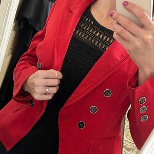 Red White House Black Market Blazer